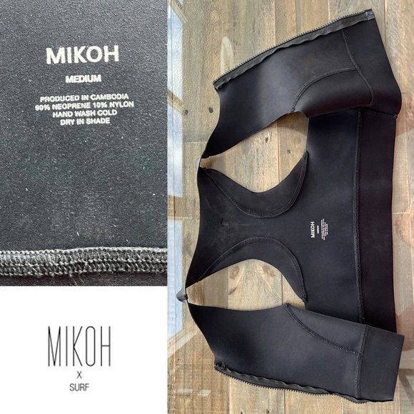 OBO. Mikoh x Surf. Cabo Neoprene Bikini Top Black. Size M - Picture 5 of 6